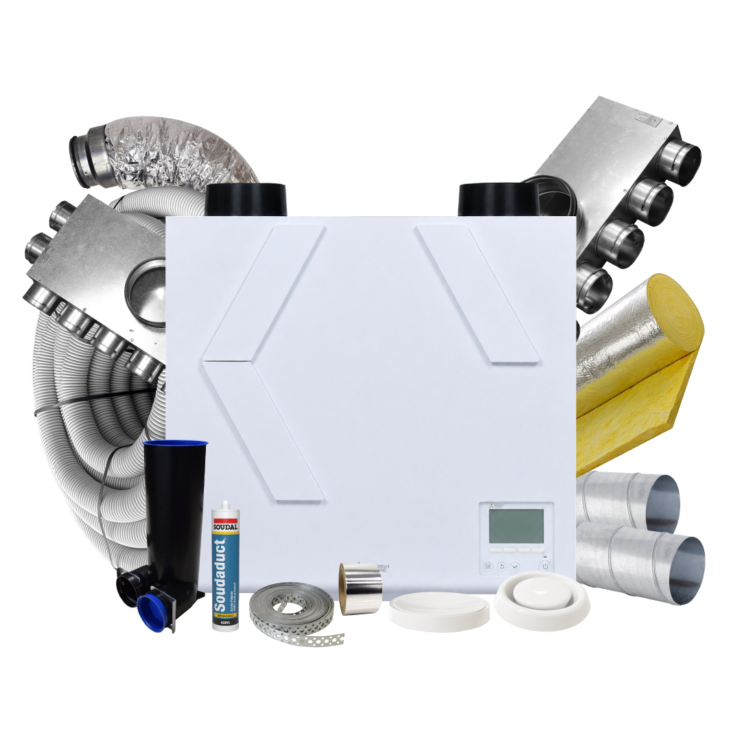 Mitsubishi Lossnay VL-350 (L) Residential MVHR - LEFT – 15 Room Complete MVHR Kit