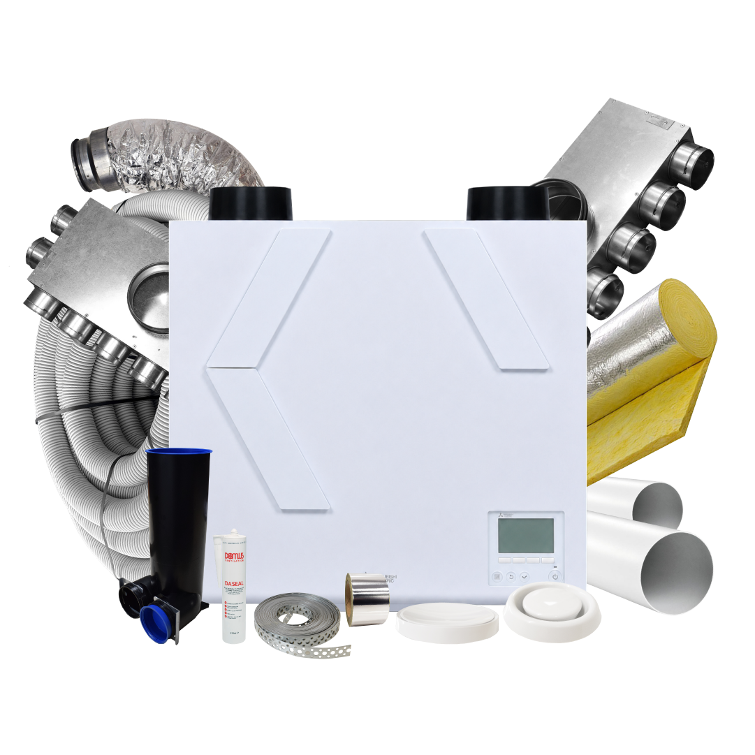 Mitsubishi Lossnay VL-250 (R) Residential MVHR - RIGHT – 10 Room Complete MVHR Kit