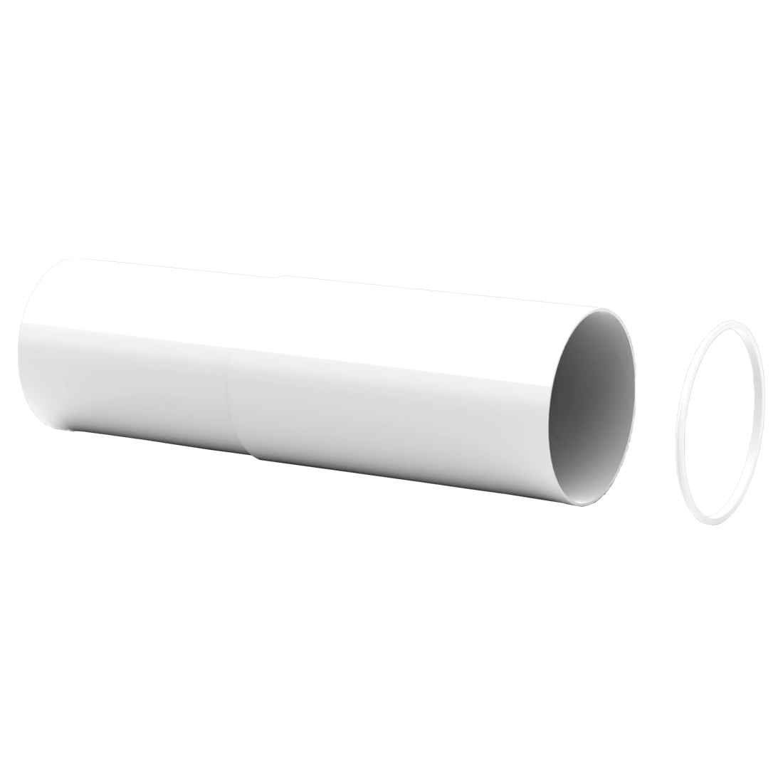 100mm PVC round telescope pipe adjustable from 200mm to 350mm with reducing ring for ventilation ducting systems