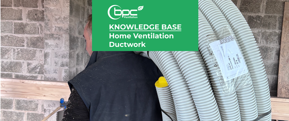 Home ventilation ductwork system with MVHR radial ducting installed for efficient airflow and improved indoor air quality