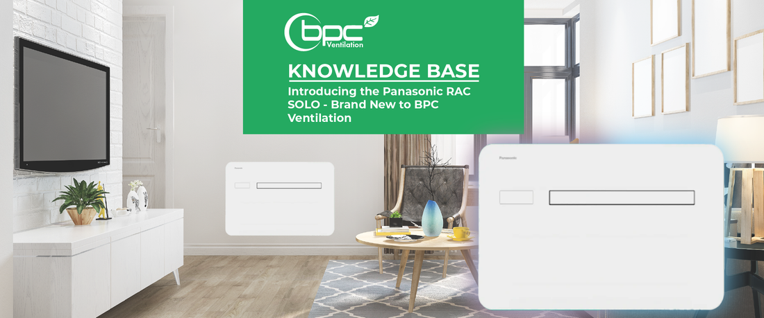 Panasonic RAC Solo compact air to air heat pump with no outdoor unit installed in modern home