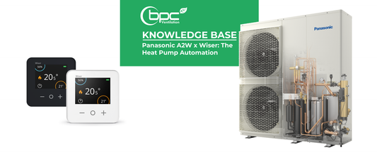 Panasonic A2W heat pump with Wiser smart thermostat enabling zoned heating control and energy-efficient home automation