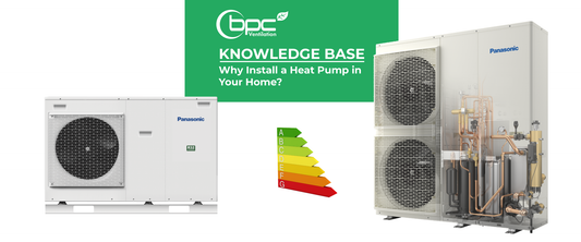 Air source heat pump installed outside a home providing energy-efficient heating and hot water