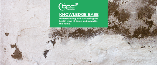 Damp and mould in home causing poor indoor air quality and respiratory health risks from airborne spores