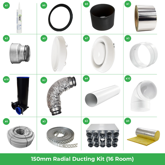 Quiet-Vent 150 16 Room Kit
