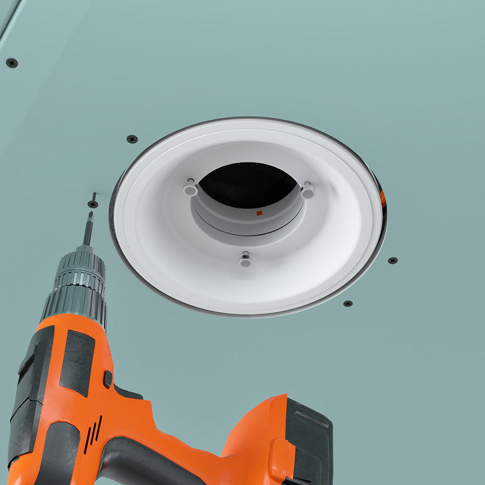ErgoVent RONDO flush mounted air valve round 100mm - Coanda Effect