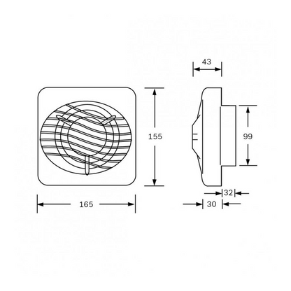 Xpelair VX100-SP Bathroom Fan - Rated @ 21l/s