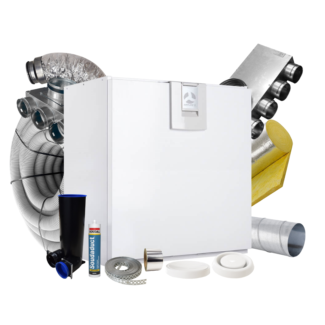 Airflow Adroit DV145 EPH L with Integral CO2 Sensor – 18 Room Complete MVHR Kit