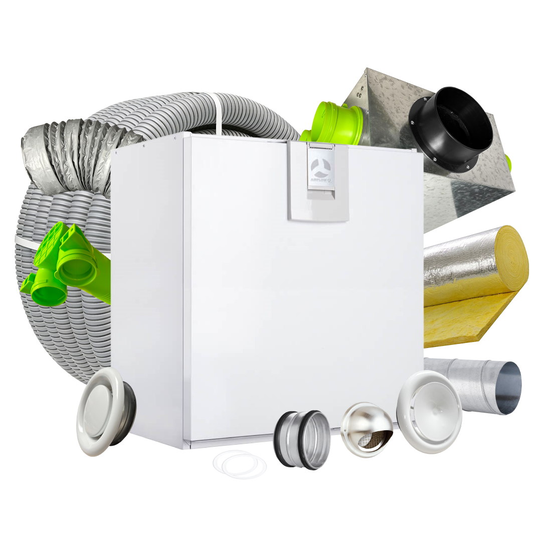 BPC Standard 15 Room MVHR Kit – Airflow Adroit DV110 EPH L with Integral CO2 Sensor