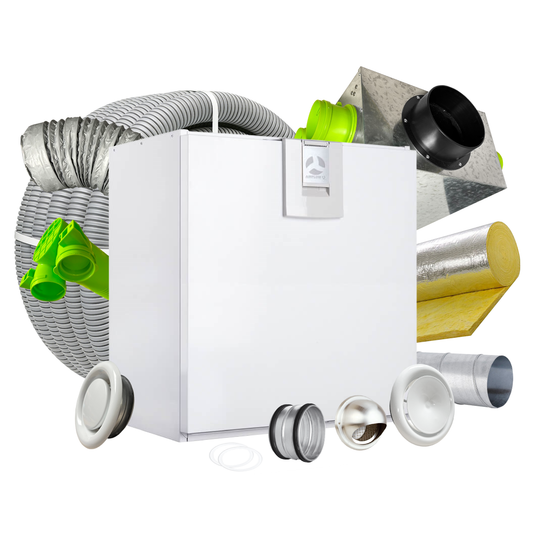 BPC Standard 15 Room MVHR Kit – Airflow Adroit DV110 L with Integral CO2 Sensor