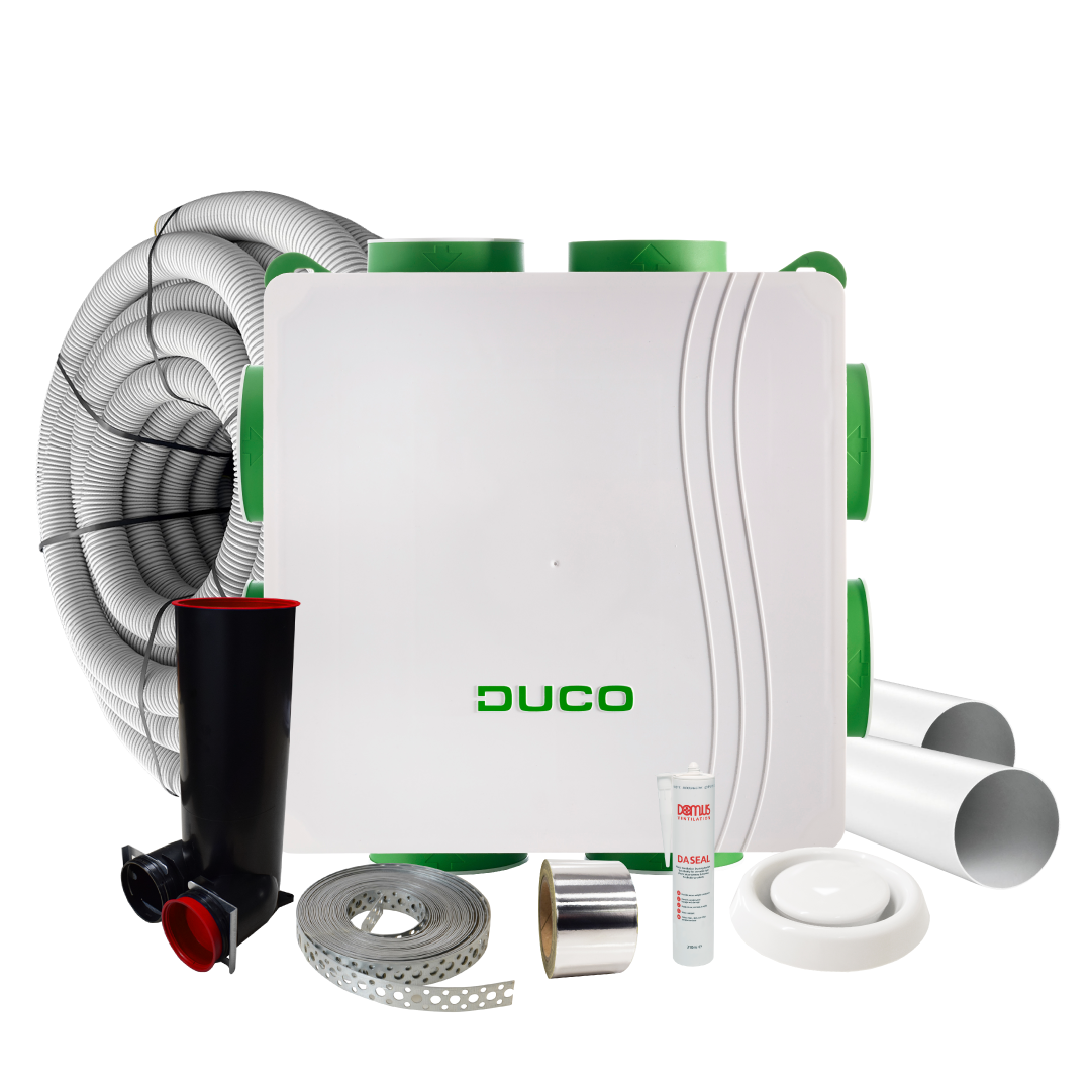 DucoBox Silent UK 2.0 Build-in RH Sensor – 4 Extract-Room Complete MEV Kit
