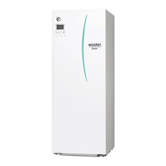 Mitsubishi 200L R32 pre-plumbed packaged cylinder with integrated 3kW immersion heater for heat pump systems