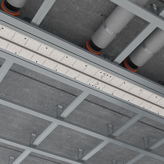 Ergovent Lineo Pro Condi 125 (Puzzle) 1 Slot - 1050mm -2x125mm Side Connections PVC Plenum