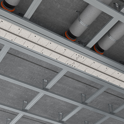 Ergovent Lineo Pro Condi 125 (Puzzle) 1 Slot - 1050mm -2x125mm Side Connections PVC Plenum