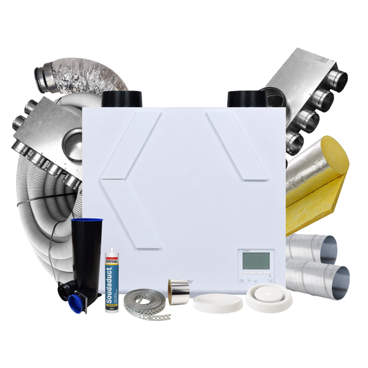 Mitsubishi Lossnay VL-500 (L) Residential MVHR - LEFT – 20 Room Complete MVHR Kit