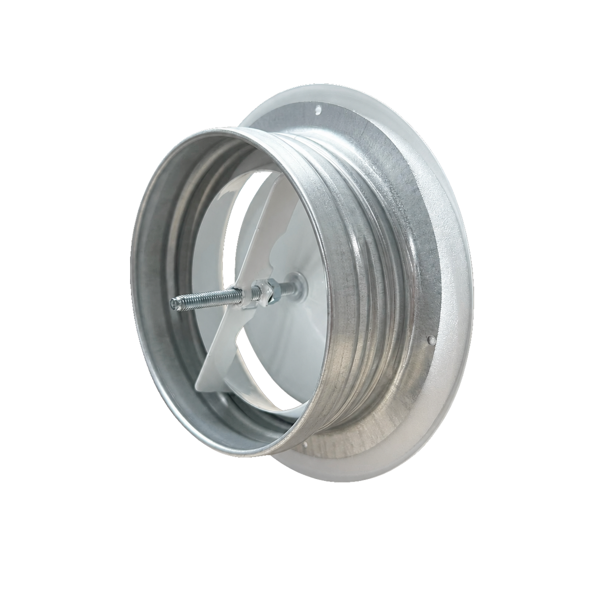 Quiet-Vent Metal Air Exhaust Valve with Mounting Collar
