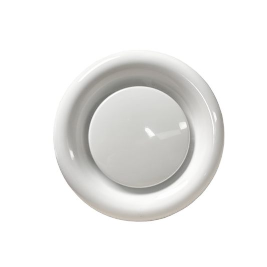 Quiet-Vent Metal Air Exhaust Valve with Mounting Collar
