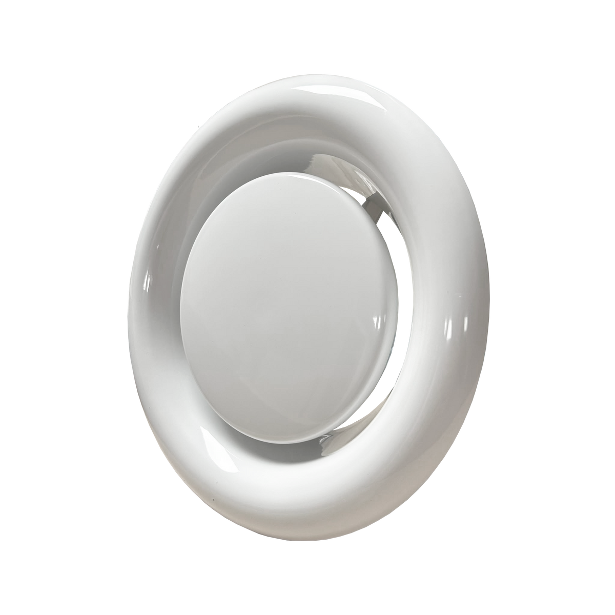 Quiet-Vent 125mm Metal Air Exhaust Valve - with Mounting Collar & sealing ring