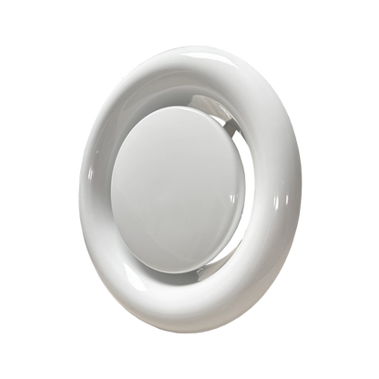 Quiet-Vent 125mm Metal Air Exhaust Valve - with Mounting Collar & sealing ring