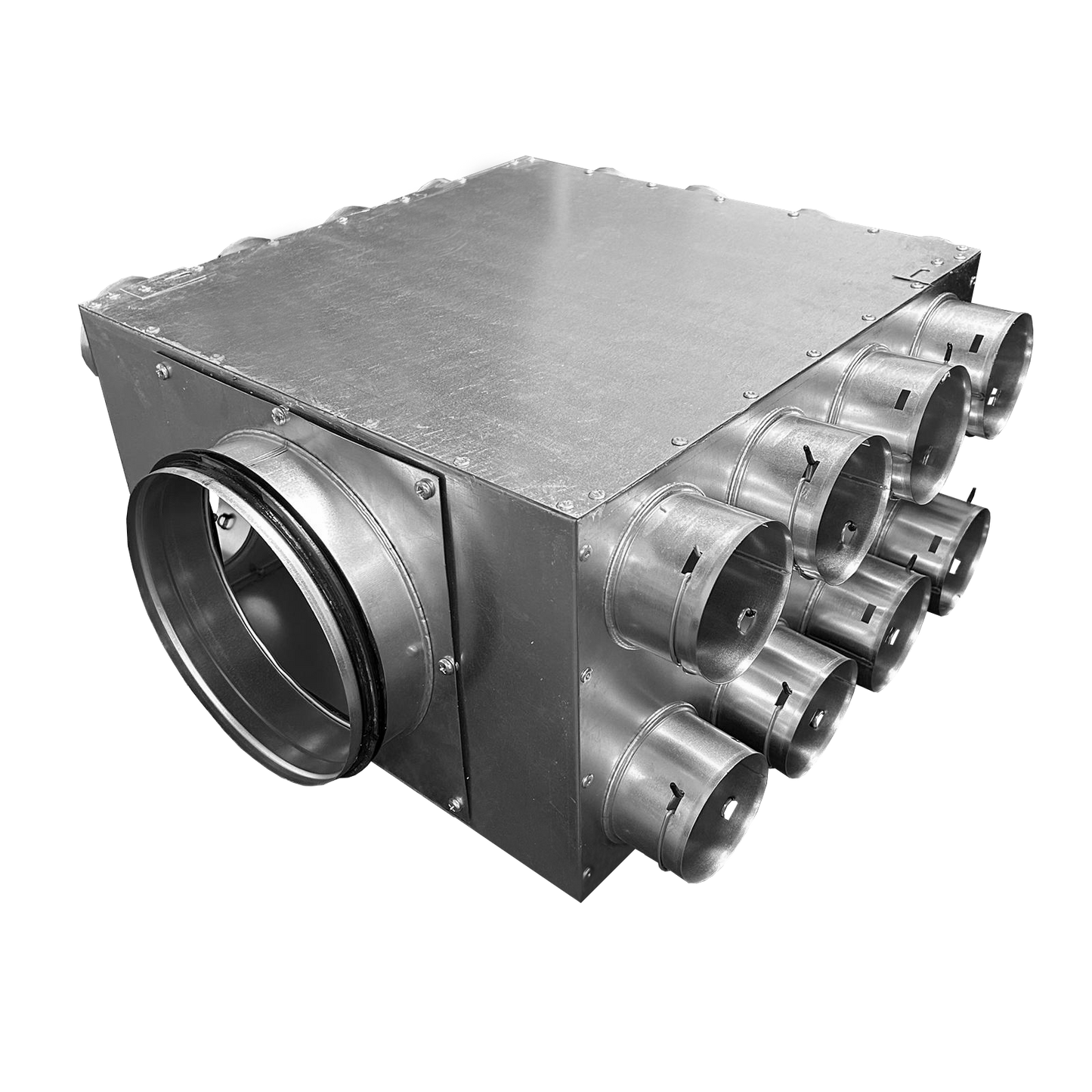 Quiet-Vent 24 pt Adjustable Distribution Box - 200 Spigot (75mm) with 6 x blanking caps