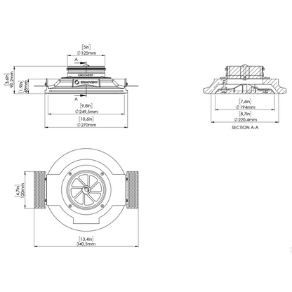 ErgoVent RONDO flush mounted air valve round 125mm - Coanda Effect