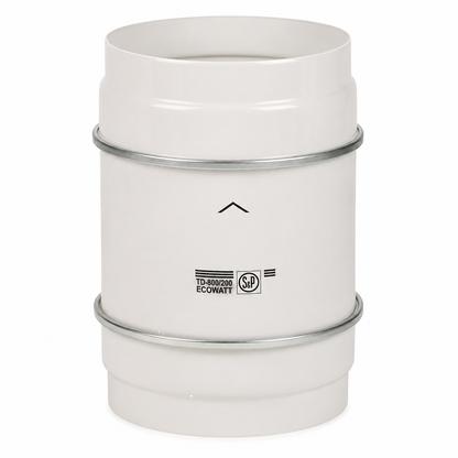 S&P TD-800/200-3V-T Standard In-Line Fan c/w Timer - Rated @1247/s 3 speed