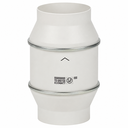 S&P TD-500/150-3V-T Standard In-Line Fan c/w Timer - Rated @155.5l/s 3 speed