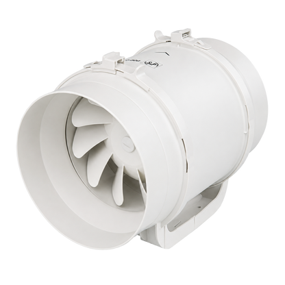 S&P TD-250/100-T Standard In-Line Fan c/w Timer - Rated @69.4l/s 2 speed