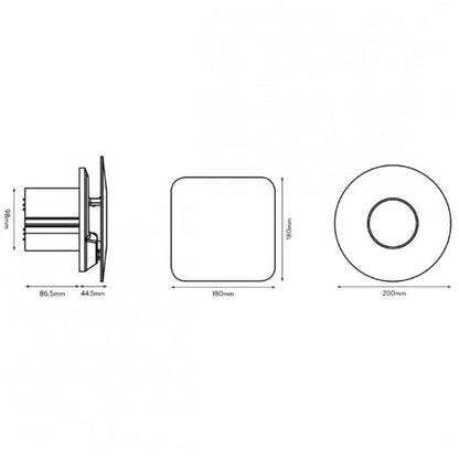 Simply Silent Xpelair CV4HTSR (Square & Round face plates) - X-078360