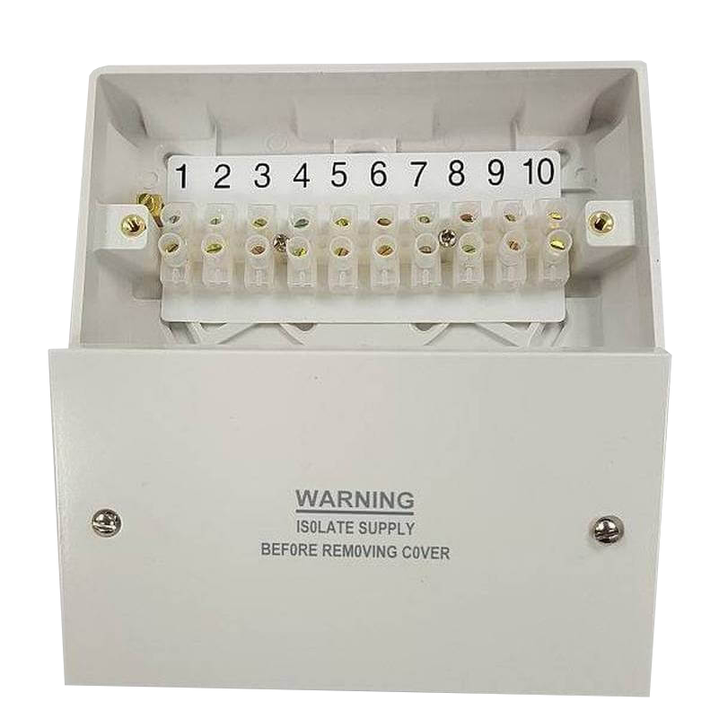 10 terminal junction box for underfloor heating and central heating wiring connections