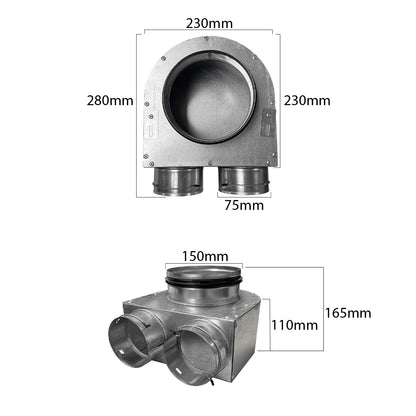 Quiet-Vent 90mm Metal Plenum