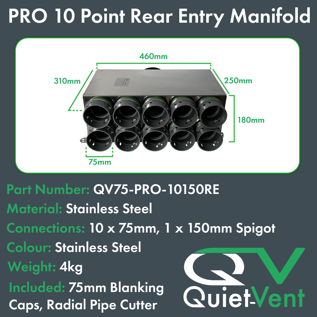 Quiet-Vent Pro 10 Point Rear Entry Manifold