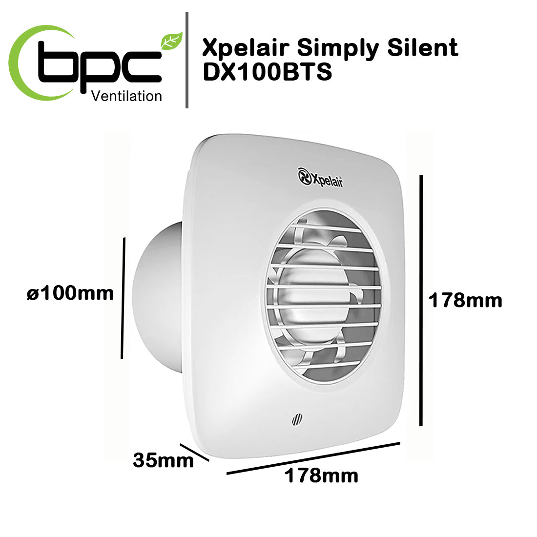 xpelair-simply-silent-dx100bts-dimensions-bpc-ventilation